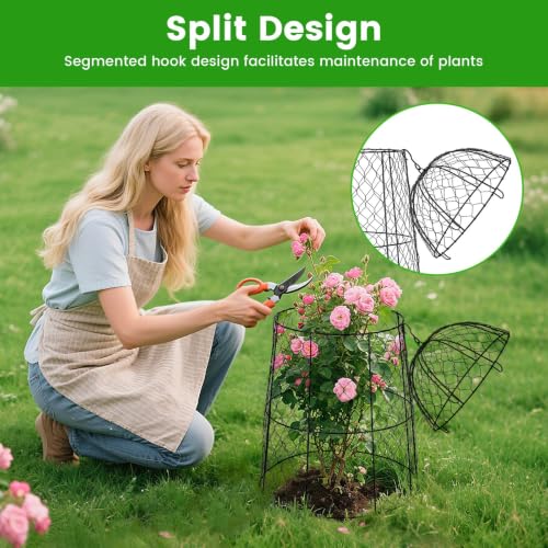 Plant Protector Chicken Wire Cloche 8 Psc, 20×12.6in Large Garden Plant Cage Protector, Split Design and Anti-Rust Coated Metal Plant Cover for Outdoor Plants, Wire Plant Protectors from Animals - size: Set of 8 (20 inch high)