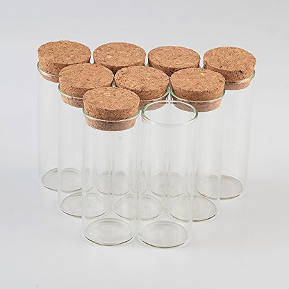 30x75mm 35ml Glass Vials Jars Test Tube With Cork Stopper Empty Glass Transparent Clear Bottles 12pcs (12, 35ml-30x75mm) - size: 35ml-30x75mm