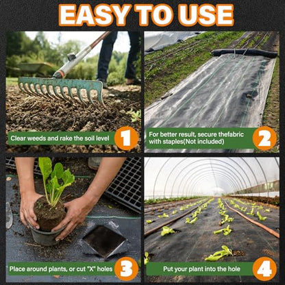 Winisok 4FT x 300FT Weed Barrier Landscape Fabric, 3.2oz Woven Garden Cloth, Heavy Duty Breathable Ground Cover for Landscaping, Gardening and Farming - size: 4ft x 300ft
