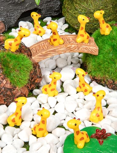 60PCS Mini Resin Giraffe, Miniature Giraffe Animal Figurine for Garden - color: Classicgiraffe 60pcs