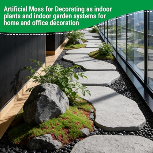 Maxmartt Fake Moss for Crafts 39" x 39" Faux Moss Mat for Plants Indoor Green Artificial Moss Rug for Decorating Planters Crafts DIY Table Centerpieces Fairy Garden Floral Wedding 100 x 100cm