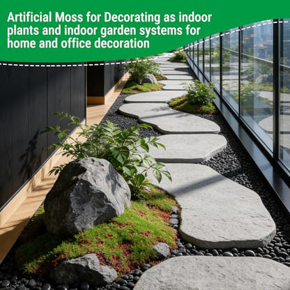 Maxmartt Fake Moss for Crafts 39" x 39" Faux Moss Mat for Plants Indoor Green Artificial Moss Rug for Decorating Planters Crafts DIY Table Centerpieces Fairy Garden Floral Wedding 100 x 100cm