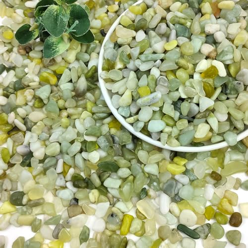 5LB Succulent Jade Pebbles, 3/8 Inch Natural Decorative Polished Stones, River Rocks for Vase, Flowerpot, Indoor and Garden Decoration - color: Jade, size: 5 LB
