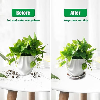 RooTrimmer 10 Pack Plant Saucer 7 Inch Clear Plant Trays for Pots Thickened Transparent Plant Saucer Tray Indoor and Outdoor Pot Saucer - size: 7 inch