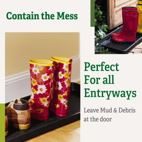 Gardener's Supply Company Jumbo Boot Tray | Multi-Purpose All Weather Waterproof Indoor and Outdoor Shoes Mat Made with Recycled Plastic | 43-1/4" L x 21-2/3" W x 2" D - size: 43.3" x 21.7" x 2" (1-Pack)