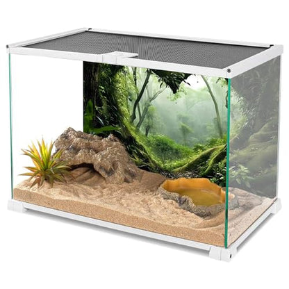 48x18 in Green Tree Reptile Habitat Background Rainforest Aquarium Backdrop | AWERT Polyester Tropical Foggy Stream Terrarium Background - size: 48x18in/120x45cm