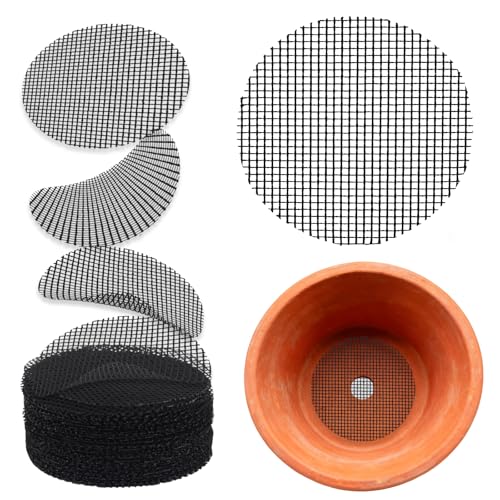 50PCS Flower Pot Hole Mesh Pad, 2 inch Rounds Drainage Hole, Plant Pot Drainage Mat, Plant Potting Mat to Prevent Soil Loss, Gardening Gifts for Friend - size: 50 PCS 2 Inch Round