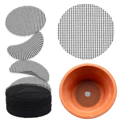50PCS Flower Pot Hole Mesh Pad, 2 inch Rounds Drainage Hole, Plant Pot Drainage Mat, Plant Potting Mat to Prevent Soil Loss, Gardening Gifts for Friend - size: 50 PCS 2 Inch Round