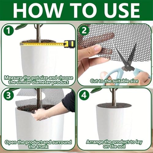 Pot Covers for Plants Plant Protector from Cats Cuttable Mesh Barrier Screens Protection for Patio Garden Lawn