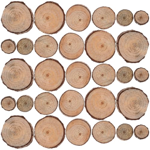 Ciieeo 100pcs Round Wood piece Prop 1.18 in Unfinished Wood Discs for DIY Craft Wedding Table Numbers Photo Props Party Decor Arts and Crafts