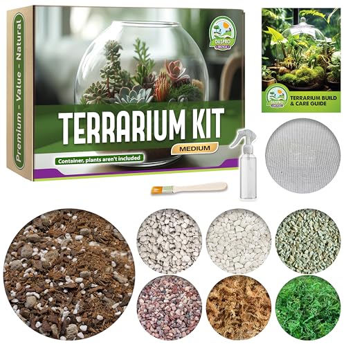 DUSPRO All-in-One DIY Terrarium Starter Kit, Terrarium Supplies - size: Terrarium Kit