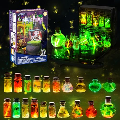 LDomet Magic Potions Craft Kit for Kids - Mix 20 Glow Witch Potion Bottles, Fairy Magic Potions Making Kit - Christmas Decorations Birthday Gifts for Girls Boys 6 7 8 9 10+ - color: Luminous