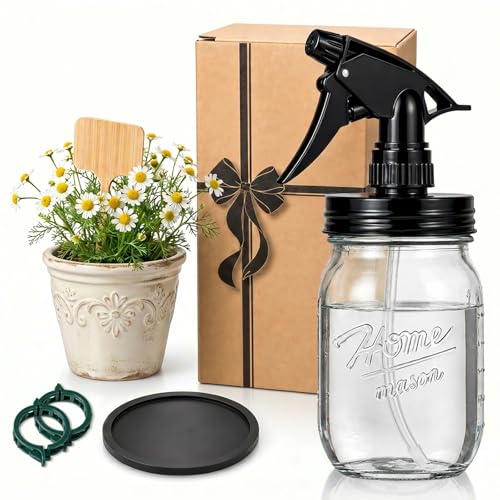 Glass Plant Mister Bottle, 16 oz Mason Jar Sprayer, Clear - color: Clear