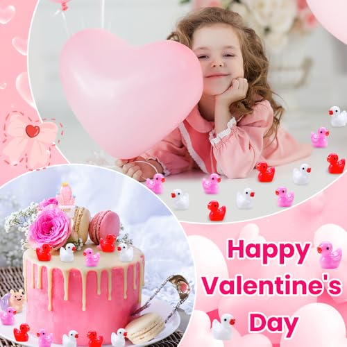 DULEFUN 150pcs Valentines Mini Resin Ducks - style: 150Pcs-Valentines Ducks