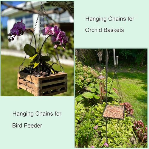 Heybe Hanging Baskets Chains 23 Inches 4 Leads Hanging Chains Flower Pot Hanger Replacement Plant Hangers for Planters and Lanterns, Pack of 3 (4 Legs) - style: 4 Legs