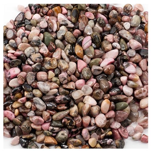 Cherry Tree Collection 1/2 lb Polished Rhodonite Gemstone Chips | Natural Stone Pieces for Jewelry Making, Resin Crafts, Plants, Succulents, Aquariums, Meditation, Chakra Décor and Displays. - color: Rhodonite