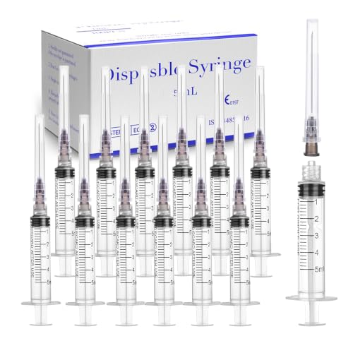 100 Pack 5ml Syringes with 22 Gauge 1.25 inch, Sterile Luer Lock Lab Syringes for Scientific Measuring and Refilling, Individual Package - color: 100 Pack, size: 5ml 22Ga 1.25"(Luer Lock)