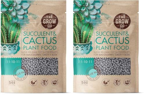 The Grow Co Succulents & Cactus Plant Food - Gentle Long Lasting Formula, Slow Release Fertilizer (Liquid Alternative) for All Potted Succulent, Cacti & Aloe Vera Plants (5 oz) (Pack of 2) - size: 5 oz (Pack of 2)
