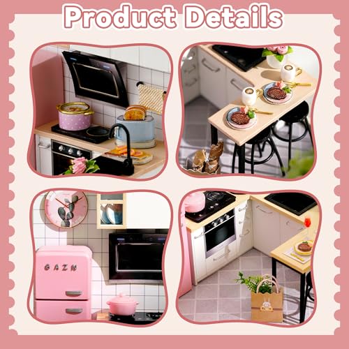 Flever Dollhouse Miniature DIY House Kit Creative Room with Furniture for Romantic Artwork Gift (Taste of Life) - color: Taste of Life