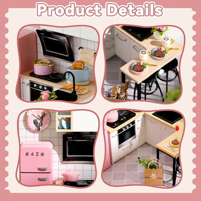 Flever Dollhouse Miniature DIY House Kit Creative Room with Furniture for Romantic Artwork Gift (Taste of Life) - color: Taste of Life