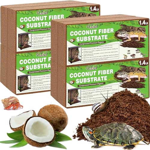 Halatool 8 Pack Compressed Coconut Fiber Substrate for Reptiles - color: 8 pack