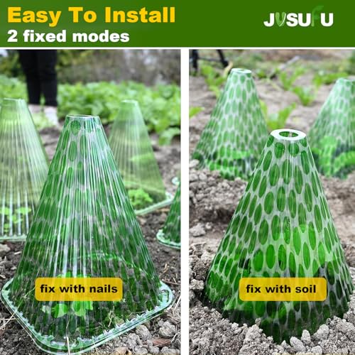 Garden Cloches for Plants, 20 Pack Plant Covers | Reusable Plant Bell Cover Protects Plants from Birds, Frost,Snails Etc. - color: green 20