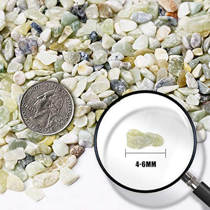 Succulent and Cactus Bonsai DIY Rocks, Jade Bean Pebbles, Natural Decorative Polished Stones Vase Fillers Gravel for Plants，Terrarium, Fairy Gardening, Indoor Outdoor Decor Ornamental Stones.