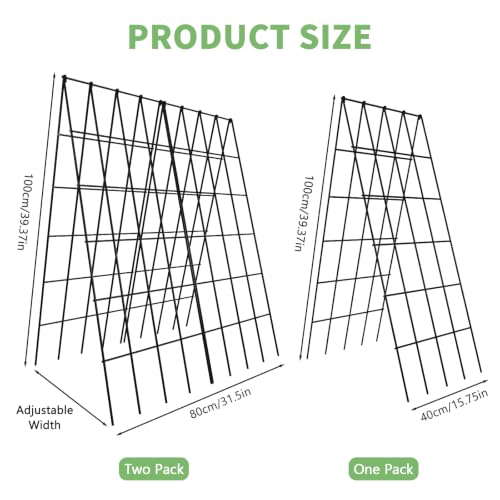 DoCred 39.4" H Cucumber Trellis, 2 Pack Foldable A Frame Garden Trellis - color: Black, size: 39.4" H (Standard)
