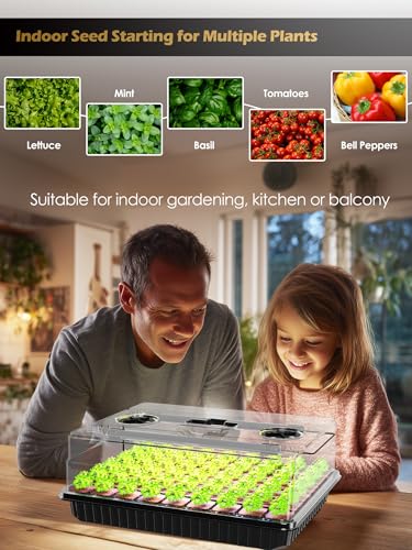 GLOWRIUM 54-Cell Seed Starter Tray with Full Spectrum Grow Light - style: 2-Pack