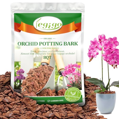 Legigo 8 Quarts Organic Orchid Bark, Orchid Potting Mix, Pine Bark - size: 8 Quarts