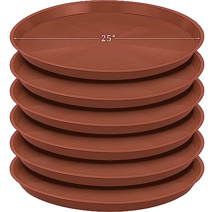 Eccliy 6 Pack Plastic Plant Saucer, Round, 25 Inch, Terracotta - color: Terracotta, size: 25 Inch, style: Round