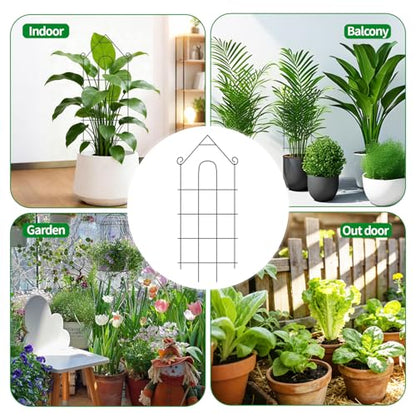 32" Plant Trellis, 6 Pack Metal Garden Trellis for Potted Plants Indoor/Outdoor, Rust-Proof Sturdy Steel Trellis for Climbing Plants, Monstera, Tomatoes, Cucumbers - size: 6Pack -32 inch house shape