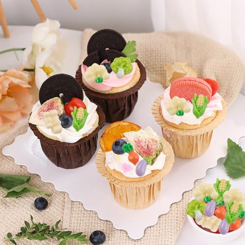 200 Pieces Tiny Vegetable for Dollhouse Miniatures Resin Food for Crafts Mini Vegetable Decor for Dollhouse Mini Kitchen Fairy Garden Micro Landscaping Decoration - style: Vegetable