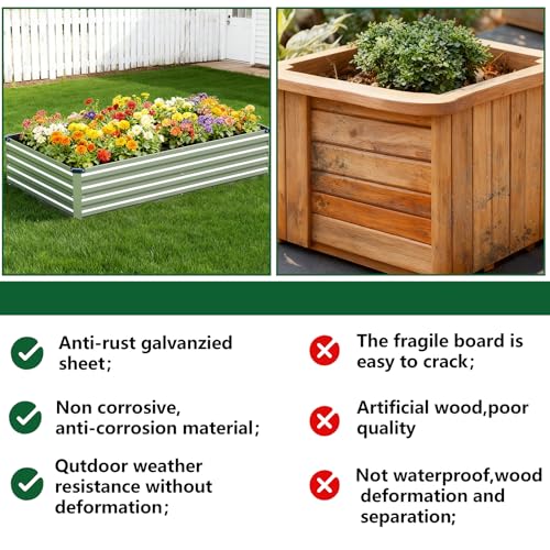 Vengarus 2PCS 10x3x1ft Galvanized Raised Garden Beds Kit,Planter Box Silver - color: Silver, size: 10x3x1FT(2PCS)