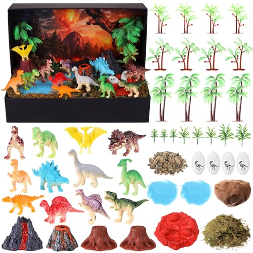 Teyva Daily 48 Pcs Dinosaur Diorama Kit Habitat Project Box Set - color: Dinosaur