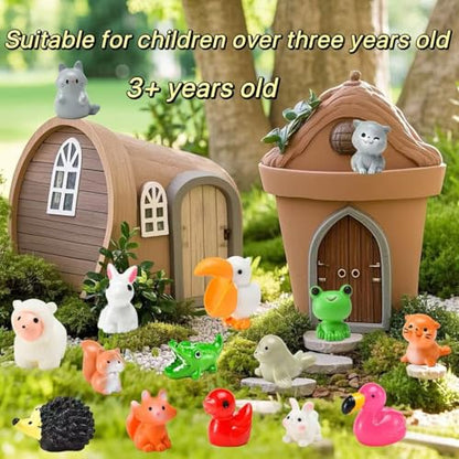 50 Pcs Mini Resin Animal Tiny Resin Animals Figurines Bulk Miniature Little to Hide Small Animal Figures Bulk for Micro Fairy Party Favors Garden Landscape Accessories Dollhouse Crafts Decor - style: 50pcs Resin Animals