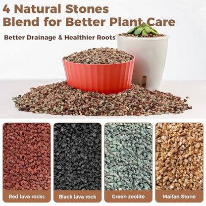 18lb Mix Lava Rocks for Plants 3/8" Horticultural Pumice for Plants, Succulent Cactus Soil Potting Mix - Horticultural Sand Aquarium Gravel Drainage Rocks for Potted Plant, Bonsai Soil, Top Dressing - size: 3/8 Inch
