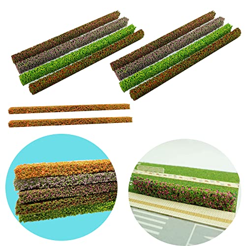 Cayway 10 Pcs Miniature Shrub Strips 7.9 Inches Static Shrub Vegetation Groups Bush Model Groups Bush Model Static Scenery Model Aritificial Plants for DIY Diorama Garden Scenery Landscape - color: Dark Color