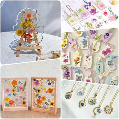 112Pcs Pressed Dried Flower Head for Crafts, Natural Real Mini Flowers Flowers for Crafts, Bulk Flowers for Resin Molds, Candles, DIY Art Jewelry Making with Tweezers Butterfly Stickers Set Decorate