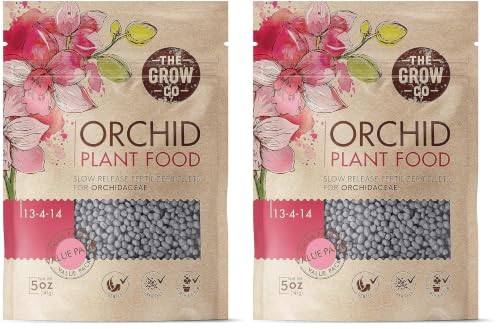 Orchid Plant Food (5 oz, 50+ Applications) - Bloom Booster Fertilizer Pellets for Orchids in Pots - Slow Release Nutrients for Healthy Flower & Reblooms (Pack of 2) - size: 5 oz (Pack of 2)