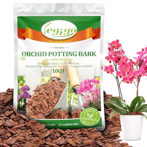 Legigo 10 Quarts Organic Orchid Bark, Orchid Potting Mix, Pine Bark - size: 10 Quarts