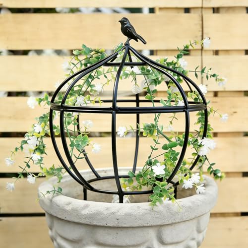 aboxoo Sturdy Metal Garden Obelisk Trellis, 11.5"x11.5"x18" Plant Support - color: Spherical