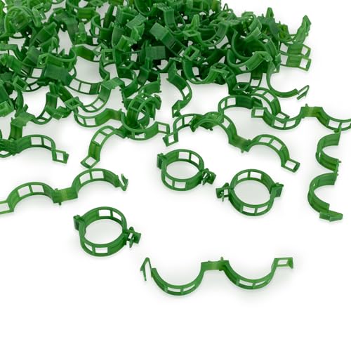 ZUFECY 100PCS Plant Support Clips, Plastic Garden Clips for Climbing Plants, Tomato and Cucumber Support Clips for Greenhouse and Outdoor Use