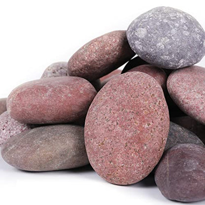 20LB Smooth Pebbles River Rocks for Landscaping, 100% Natural Hand-Picked Premium Decorative Pebbles, Ideal for Garden Landscaping, Home Decor, Aquariums, Painting, Crafting and Gifts, Red … - size: 20 Pounds, style: Red