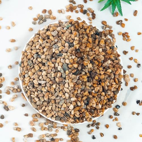 Aquarium Gravel 10 lbs, 3-6mm Fish Tank Gravel, Succulent Cactus Pea Gravel for Indoor Plants, River Rocks for Gardening, Flower Pots, Vase Fillers, Garden Landscaping - size: 3-6mm