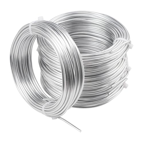 4 Roll 3 mm Anodized Aluminum Bonsai Training Wire, Each Roll 49 Feet Anodized Aluminum Bonsai Plant Wire, Wire for Crafts, Sculpting, Home Decoration(Total 196Ft)