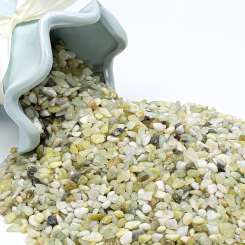 10 lbs Nature Gravel Pebbles, 1/5 Inch Succulent & Cactus Pea Gravel (Jade) - color: Jade, size: 10 Pounds