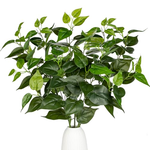 26.4" Artificial Greenery Stems Faux Branches 5PCS Artificial Vines Leaves Branches Fake Ivy Leaves Branches Stems Faux Garland Plant Long Stem Leaf Bushes for Bedroom Party Home Decor (Scindapsus) - color: Scindapsus