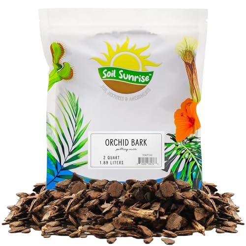 Soil Sunrise 100% Organic Orchid Potting Bark (2 Quarts) All-Natural USA-Sourced Pine Bark Orchid Mix Additive - size: 2 Quarts