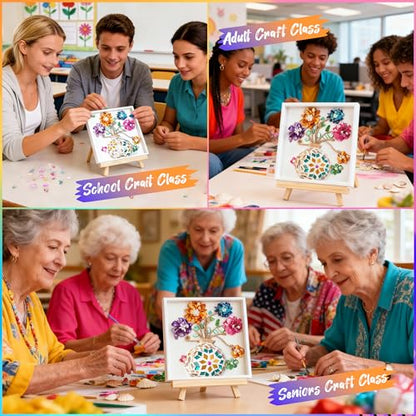 Joyclub DIY Vase Mosaic Painting Kit Mosaic Kits for Adult with Vase Flower - color: Cloisonne